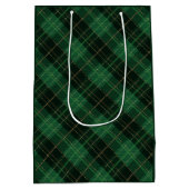 Elegant green plaid personalized mittlere geschenktüte (Rückseite)