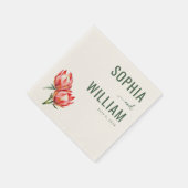Elegant Green Protea Flowers Serviette (Ecke)