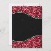 Elegant Green Red & Gold Snowflake Sweet 16 Einladung (Rückseite)