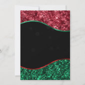 Elegant Green Red & Gold Snowflake Wedding Einladung (Rückseite)