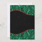 Elegant Green Red & Gold Snowflake Wedding Einladung (Rückseite)