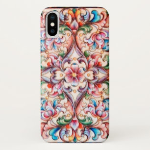 ELEGANT GREEN RED PINK BLUE FLORAL FANTASY Case-Mate iPhone HÜLLE
