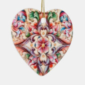 ELEGANT GREEN RED PINK BLUE FLORAL FANTASY KERAMIKORNAMENT (Rechts)