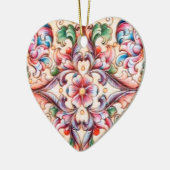 ELEGANT GREEN RED PINK BLUE FLORAL FANTASY KERAMIKORNAMENT (Links)