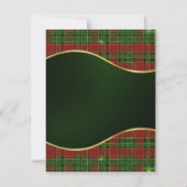 Elegant Green & Red Plaid Snowflake Wedding RSVP Karte (Rückseite)