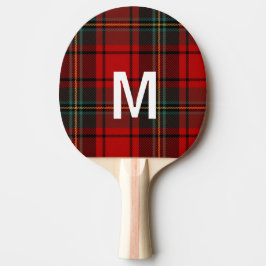 Elegant green & red tartan plaid Personalized Tischtennis Schläger