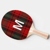 Elegant green & red tartan plaid Personalized Tischtennis Schläger (Seitenansicht)