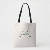 Elegant Green Ribbon Bow Tasche (Vorderseite)