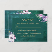 Elegant Green RSVP Karte (Vorne/Hinten)
