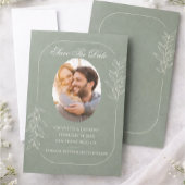 Elegant Green Save The Date Wedding Einladung