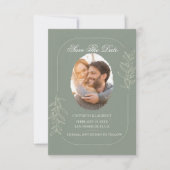 Elegant Green Save The Date Wedding Einladung (Vorderseite)