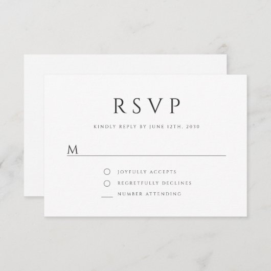 Elegant Green Script Boy Baptisse RSVP Karte (Vorne/Hinten)