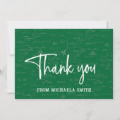 Elegant Green Script Typography Math Graduation Dankeskarte (Vorderseite)