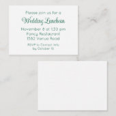 Elegant Green Script Wedding Event Invitation Begleitkarte (Vorne/Hinten)