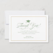 Elegant Green Scrit Vielen Dank Abschluss Grad Dankeskarte (Vorderseite)