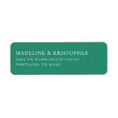Elegant Green Serif Return Address Label (Vorne)