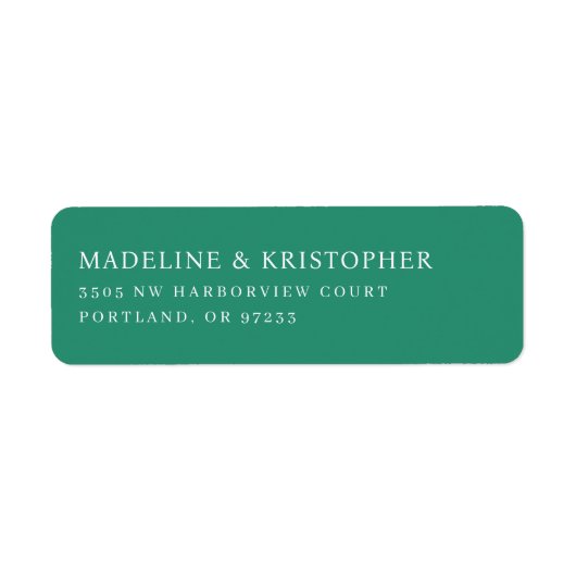 Elegant Green Serif Return Address Label (Vorne)