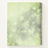 Elegant Green Sparkle Personalisiert Wedding Belle Notizblock (Rückseite)