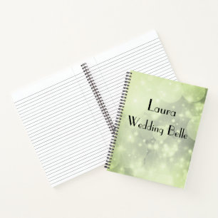 Elegant Green Sparkle Personalisiert Wedding Belle Notizblock