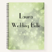 Elegant Green Sparkle Personalisiert Wedding Belle Notizblock (Vorderseite)