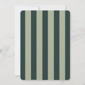 Elegant Green Striped Holiday Party Invitation Einladung (Rückseite)