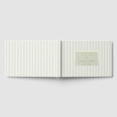 Elegant Green Striped Rectangle Gästebuch (Voll)