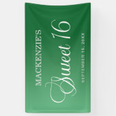 Elegant Green Sweet 16 Geburtstag Banner (Vertikal)