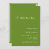 Elegant Green The Night Before Rehearsal Dinner Einladung (Vorne/Hinten)