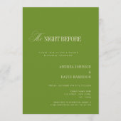 Elegant Green The Night Before Rehearsal Dinner Einladung (Vorderseite)