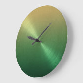 Elegant Green to Gold Ombre Gradient Große Wanduhr (Winkel)