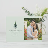 Elegant Green Tree Illustration Save The Date (Stehend Vorderseite)