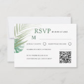 Elegant Green Tropical RSVP Wedding  Karte (Vorderseite)