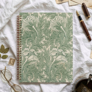 Elegant Green Tulips William Morris Planner Planer