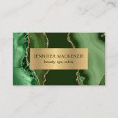 Elegant Green und Gold Agate Luxury Visitenkarte (Vorderseite)