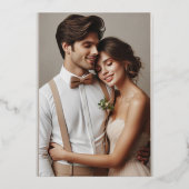 Elegant Green und Gold Folieneinladung (Rückseite)