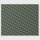 Elegant Green und Gold Holly Berries Weihnachten Geschenkpapier (Flach)