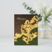 Elegant green Vielen Dank Karten (Stehend Vorderseite)