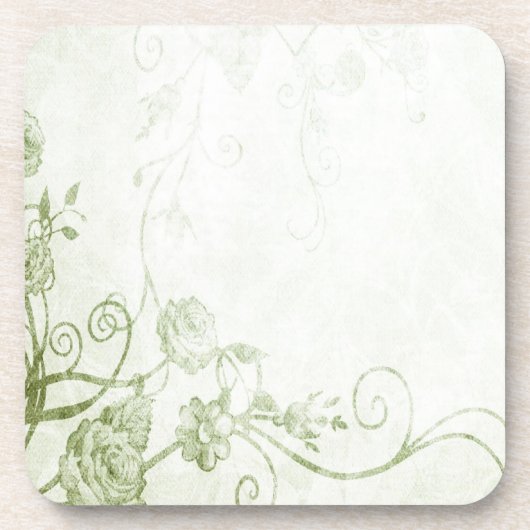 Elegant Green Vintag Getränkeuntersetzer (Vorderseite)