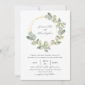 Elegant Green Watercolor Eucalyptus Wedding Einladung (Vorderseite)