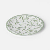 Elegant Green Watercolor Leaves Botanical Pattern Pappteller (Schrägansicht)