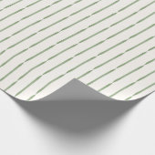 Elegant Green Watercolor Ribbon Stripes Geschenkpapier (Ecke)