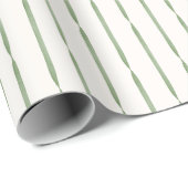 Elegant Green Watercolor Ribbon Stripes Geschenkpapier (Rolleneckpunkt)