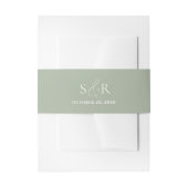 Elegant Green Wedding Monogram Simple Einladungsbanderole (Vorderseite Beispiel)
