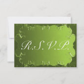 Elegant Green Wedding RSVP Karte (Vorderseite)