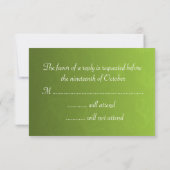 Elegant Green Wedding RSVP Karte (Rückseite)