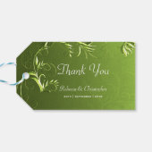 Elegant Green Wedding Vielen Dank Geschenkanhänger (Rückseite Horizontal)