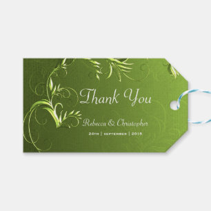 Elegant Green Wedding Vielen Dank Geschenkanhänger