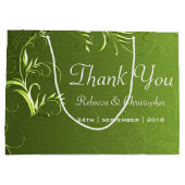 Elegant Green Wedding Vielen Dank Große Geschenktüte (Rückseite)