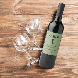 Elegant Green Wedding Weinetikett