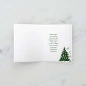 Elegant Green & White Christmas Greeting Card Einladung (Innenseite)